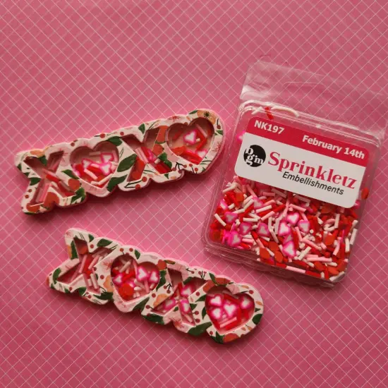 Buttons Galore Valentine's Day Craft Embellishment Bundle Set &ndash; 1,800 Colorful Polymer Clay Heart Embellishments for Crafts, Scrapbooking, Card Making & Shaker Crafts &ndash; Hearts, Love Letters, XOXO {5}