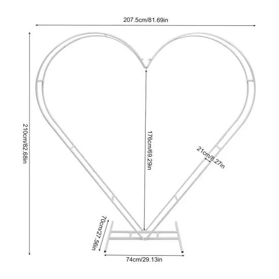 White Heart-Shaped Metal Wedding Arch Wedding Backdrop Arch for Birthday, Party {2}