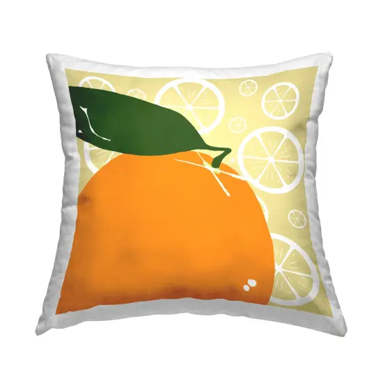 Bright Orange Fruit Decorative Printed Throw Pillow Design by Daniela Santiago, 18 x 7 x 18 {1}