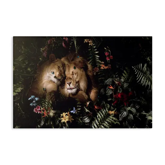 Stupell Industries Cuddling Lions Among Leaves Canvas Wall Art Design by Reinders {1}