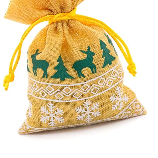 Christmas Faux Linen Bags Perfect 4&rdquo; x 6&rdquo; Size for Gifts {4}