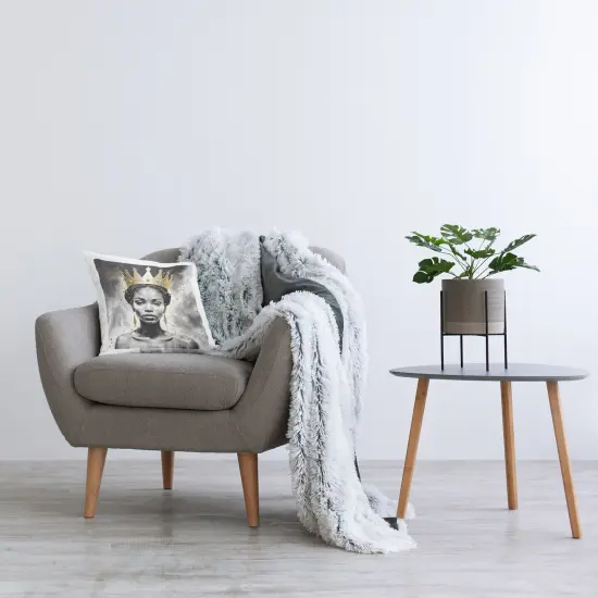 Woman in Crown Gazing Decorative Printed Throw Pillow Design by Kim Allen, 18 x 7 x 18 {2}