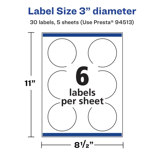 Avery Waterproof Round Labels with Sure Feed, Print to the Edge {5}