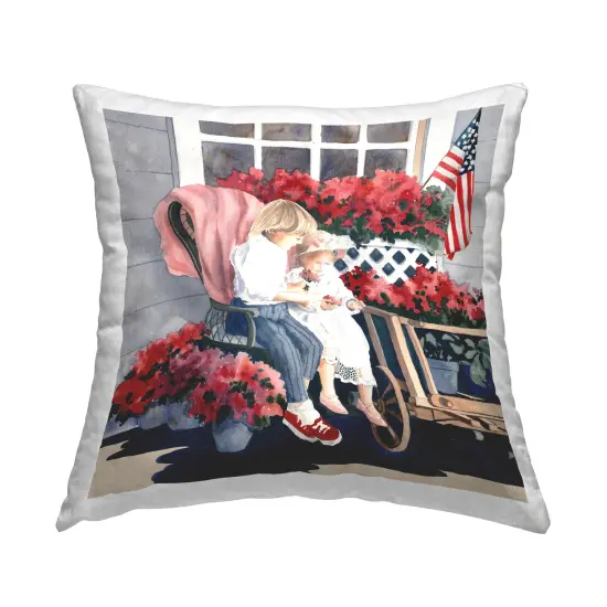Kids at July Parade Decorative Printed Throw Pillow Design by Carol Robinson, 18 x 7 x 18 {1}