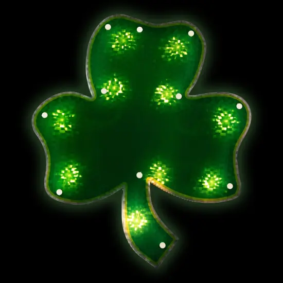 Northlight 14" Lighted Shamrock St. Patrick's Day Window Silhouette - Clear Lights Green {1}