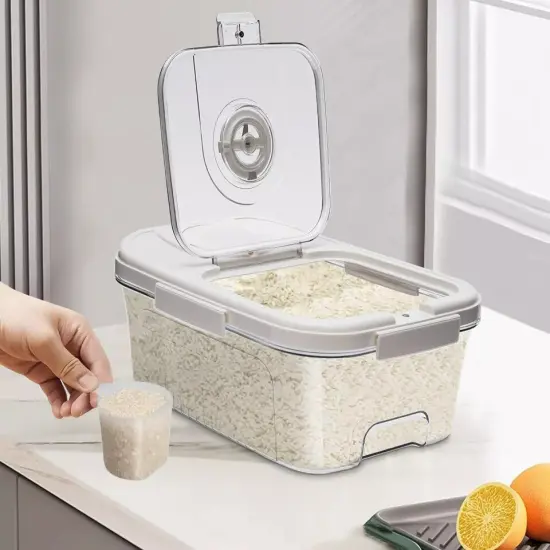 5kg Food Storage Container, Food Storage Bins w/Lid and Timer & Cup For Cat/Dog {4}