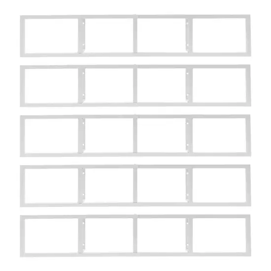 5 PCS Wall Mount Media Storage Rack CD DVD Organizer Metal Floating Shelf White {1}