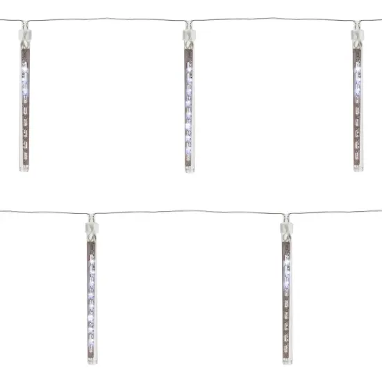 Northlight LED Dripping Icicle Christmas Tube Lights- White - 14.25' Clear Wire - 10ct {3}