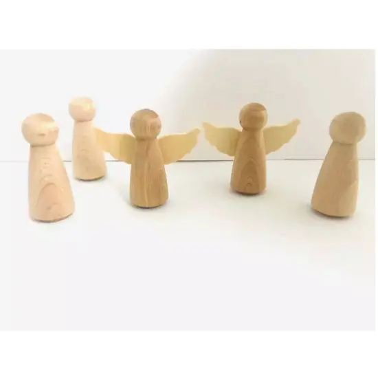 Kitcheniva 3.5" Wood Angel Doll Crafts DIY Peg Doll {1}