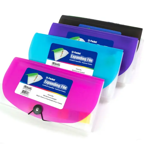 BAZIC Expanding File Check Size Poly 13-Pocket {2}