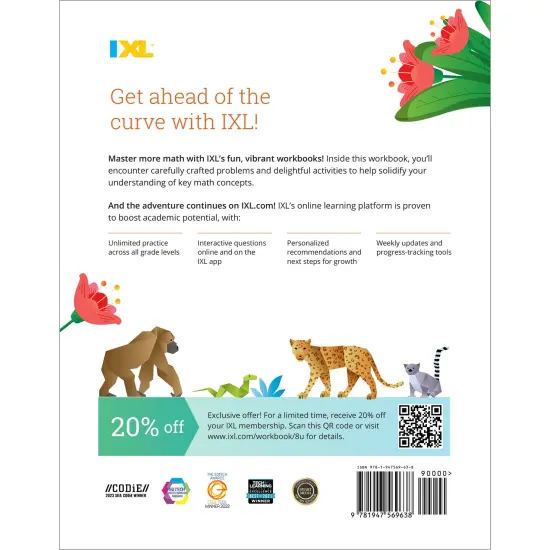 IXL The Ultimate Eighth Grade Math Workbook, Middle School Books for Kids Ages 13-14 Covering Geometry, Algebra, Mathematics Equations, Pythagorean Theorem, and More {2}