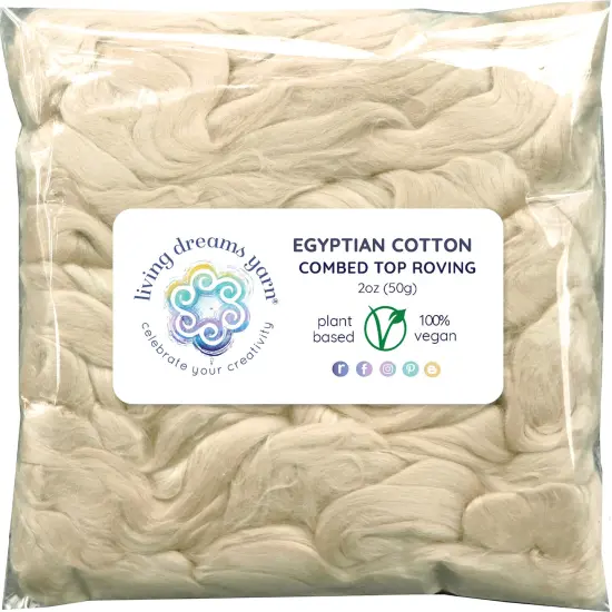 Egyptian Cotton - Beautifully Dyed Vivid Colors, Combed Top Roving for Spinning, Blending, Felting, Weaving. {2}