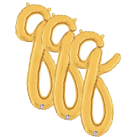 Betallic&reg; 24 inch Script Letter Q Gold Air Fill Only {4}