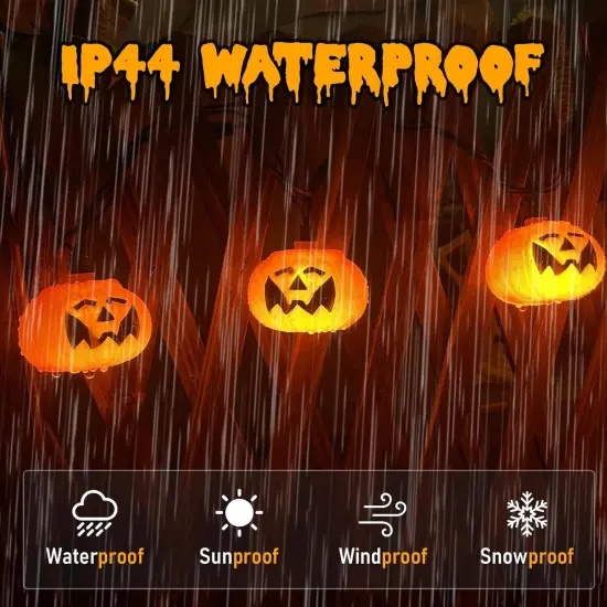 Summerween Decorations &ndash; 8.5FT Plug-in Pumpkin String Lights {2}