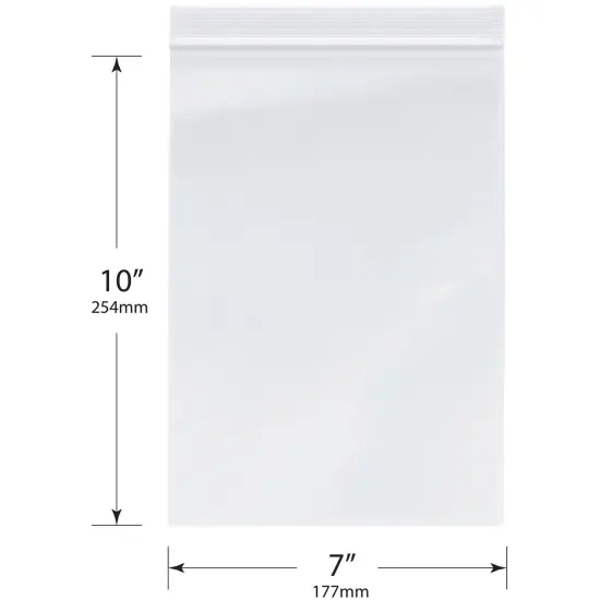 Plymor 7" x 10", 2 Mil Zipper Reclosable Plastic Bags {3}