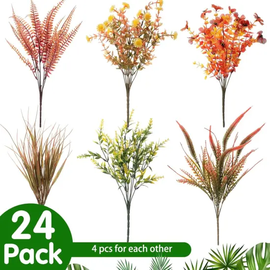 24 Pcs Fall Artificial Flowers Plants {3}