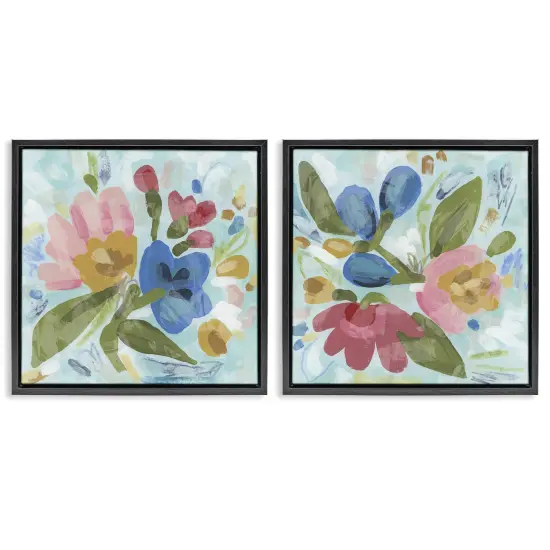 Stupell Industries Eclectic Flower Bundles 2pc Floating Frame Set Design by June Erica Vess {1}