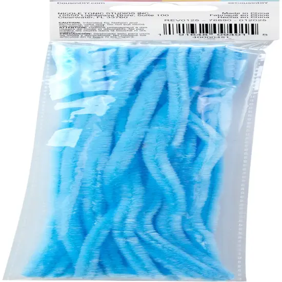 CousinDIY Chenille Stems 6mmx12" 25/Pkg-Light Blue {4}