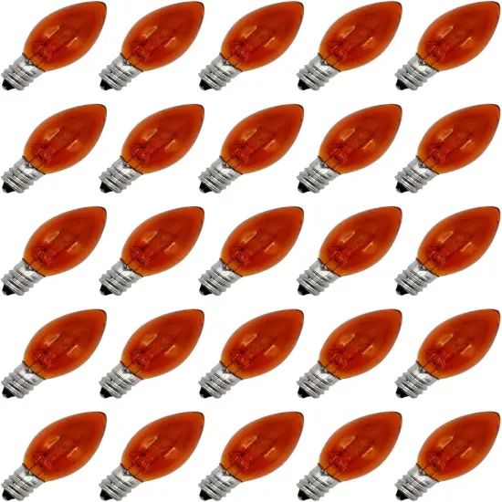 Transparent Orange C7 Light Bulbs {1}