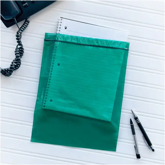 Plymor 10" x 12", Green 2 Mil Zipper Reclosable Plastic Bags {4}