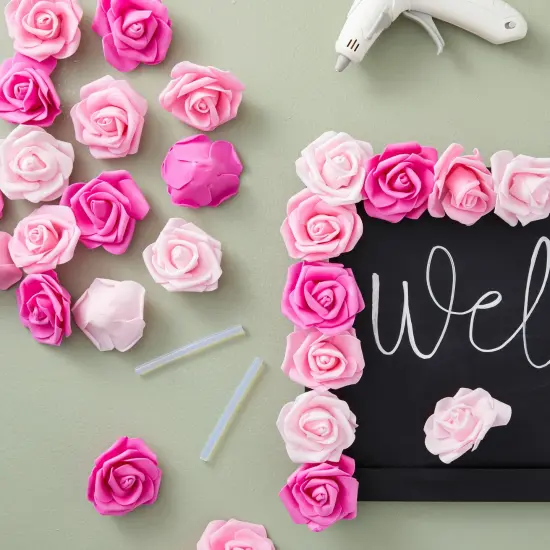 Bright Creations 100 Pack Pink Artificial Rose Flower Heads for Wall Decoration, Wedding Centerpieces, Bridal Showers Backdrop (3 Colors, 3x1.2 in) {4}