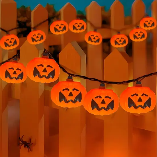 Summerween Decorations &ndash; 8.5FT Plug-in Pumpkin String Lights {4}