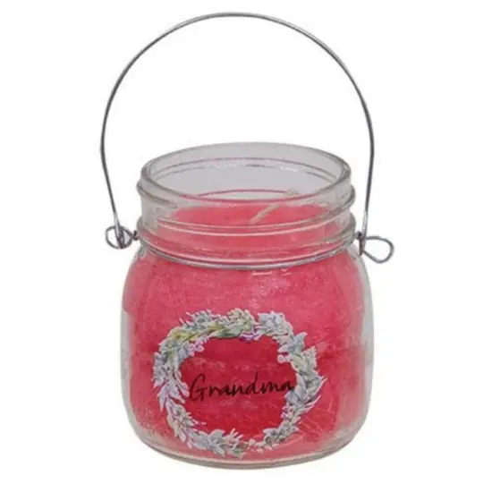 Grandma Wreath Jar Candle 6oz Strawberry Lemonade {1}