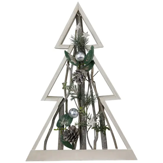 Northlight Stars and Pinecones Christmas Tree Decoration - 17.5" White {3}