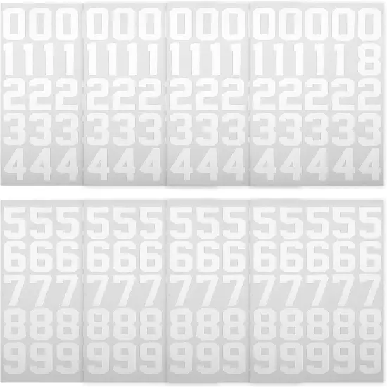 8 Sheets 1-10 Number Stickers for Helmets, Baseball, Softball, Hockey, Football, Lacrosse - Self-Adhesive Vinyl Numbers for Batting {1}
