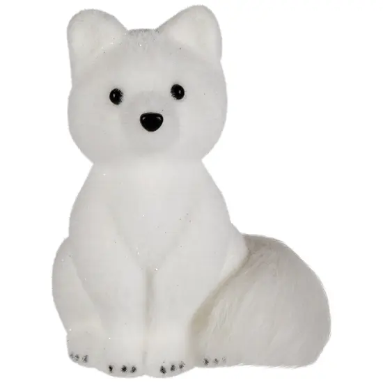 Northlight Sitting Artic Fox Pup Christmas Figurine - 7.5" White {3}