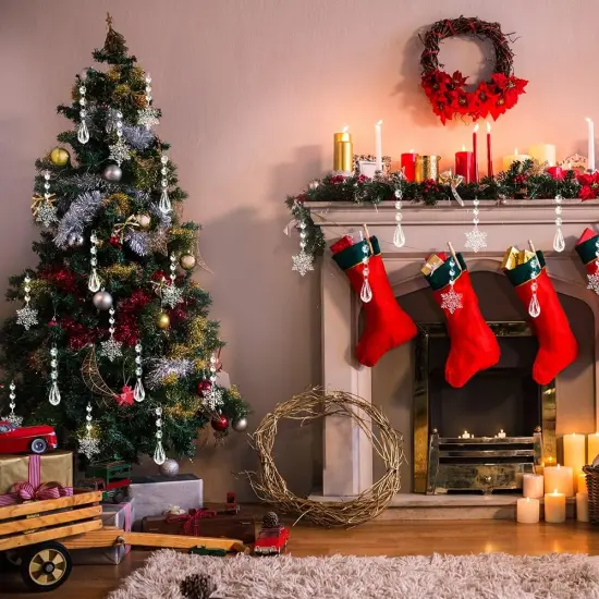 38PCS Christmas Tree Snowflakes Crystal Ornaments - Style 1 {4}