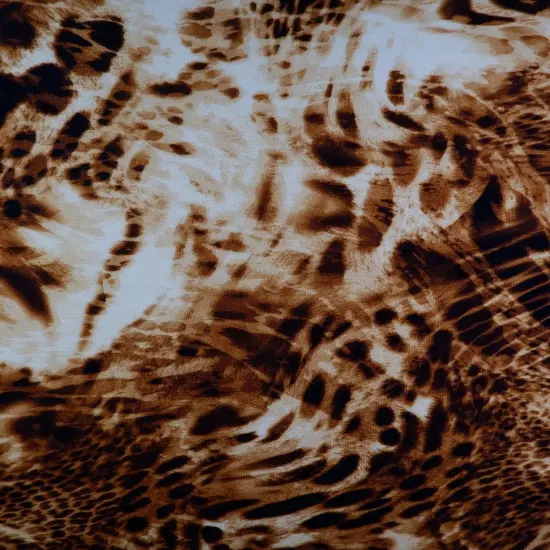 1 Yard Ghost Crepe Animal Print Woven Fabric Stretchy Durable Drapery 57/58" Width TAUPE {3}