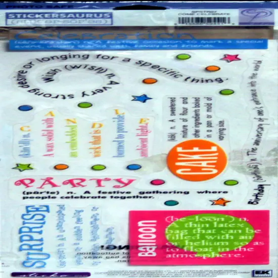 Sticko Stickersaurus XXL Come Celebrate Clear Stickers {1}