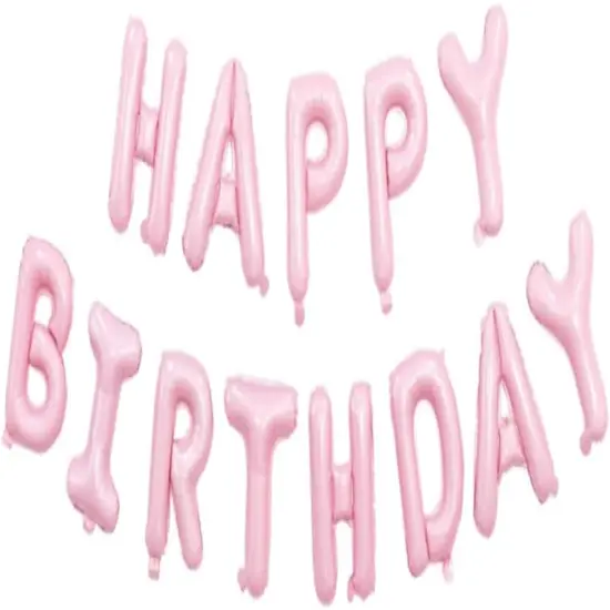 13 Pcs Happy Birthday Foil Balloon - (Pink) {1}