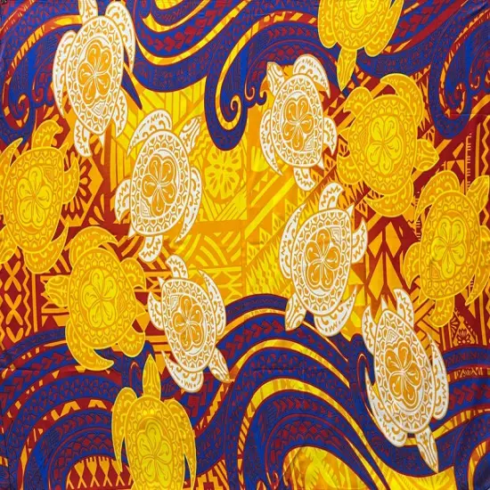 Turtles Traditional Tattoo Polyester Sarong 72" L x 45" W Purple {5}