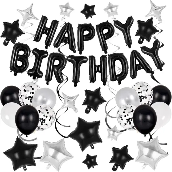 55 Pcs Happy Birthday Balloons Letters Banner {1}