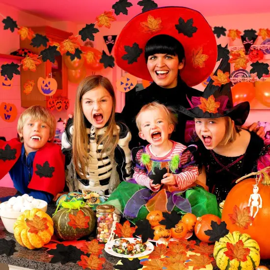 500 Pcs Artificial Fall Maple Leaves -Orange {5}