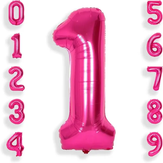 40 Inch Hot Pink Large Number 1 Balloon {1}