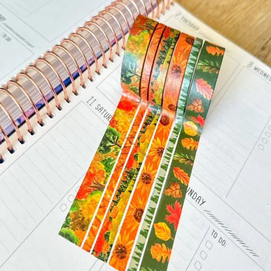 Fall Trees Leaves Autumn Foliage Washi Tape Set October 2024 - W118 {5}