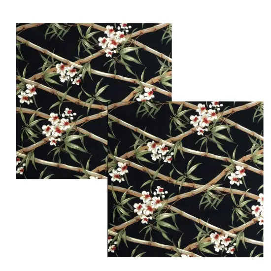 1 Yard Bamboo Branches with Flowers and Leaves Fabric Upholstery Fabric 100% Cotton 56-58 Inches Wide {2}
