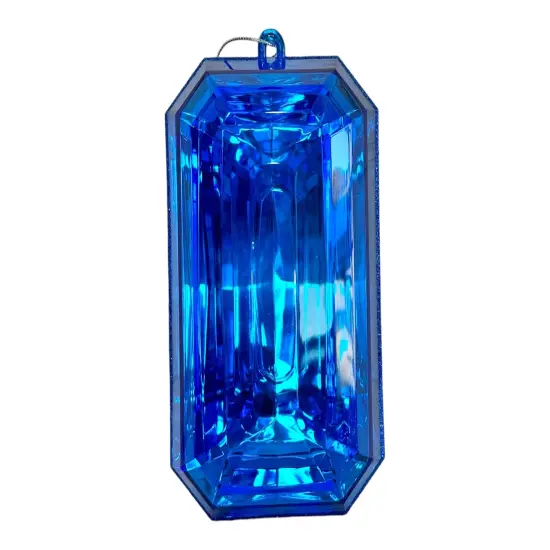 MTX67416 9" Acrylic Emerald Cut Precious Gem Ornament - Choose from Stunning Colors Orange {3}