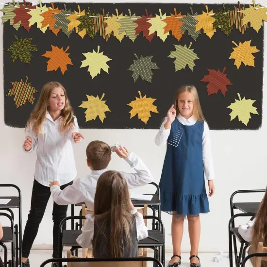 108 Pcs Fall Leaves Cutouts Thanksgiving {3}