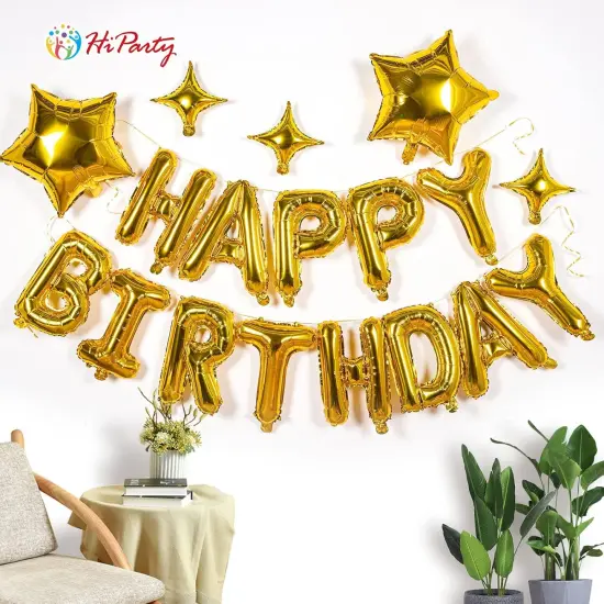 3D Gold 23pcs Birthday Balloons {3}