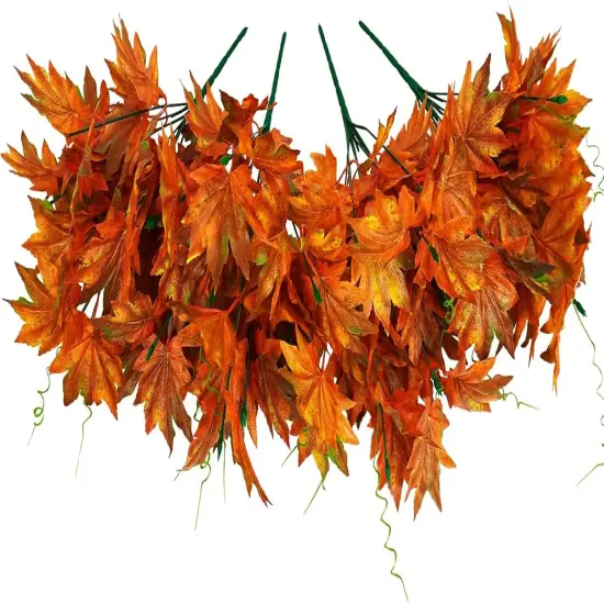 4PCS Artificial Maple Leaf Shrubs Fake Fall Leaves-4pcs Maple {1}