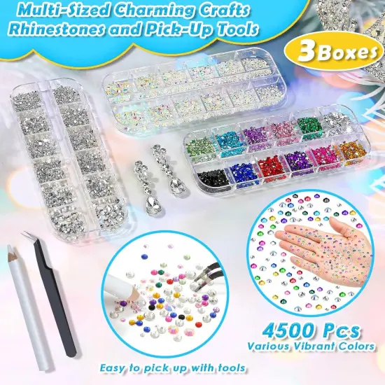 Jewelry Glue with Rhinestones for Crafts - 6300Pcs Rhinestones {5}