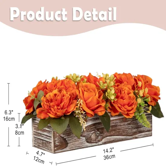 14" Artificial Flowers in Pot - Burnt Orange {2}