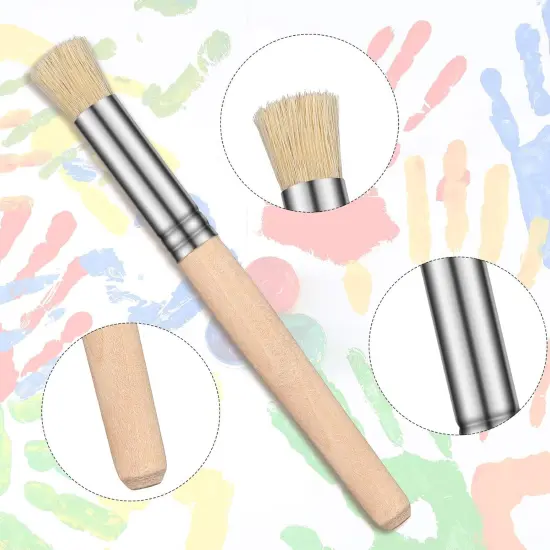 3 Sizes - Wooden Stencil Brushes Natural Stencil Bristle Dome Art Painting {5}