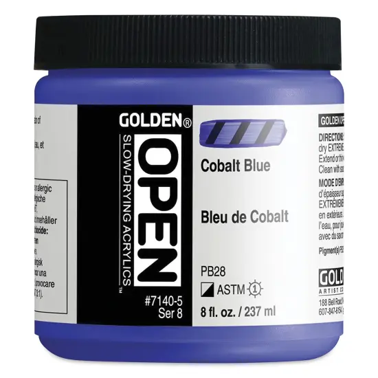 Golden Open Acrylics - Cobalt Blue, 8 oz Jar {2}