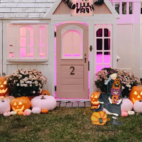 Halloween Decorations Outdoor, Metal Decorative Garden Stakes (Witch) {6}