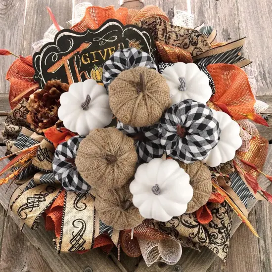 12 Pcs Mixed Assorted Sizes Artificial Pumpkins {2}